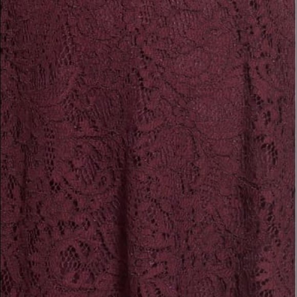 Speechless Mini Maroon Embellished Waist Lace Sleeveless Dress - Picture 5 of 8